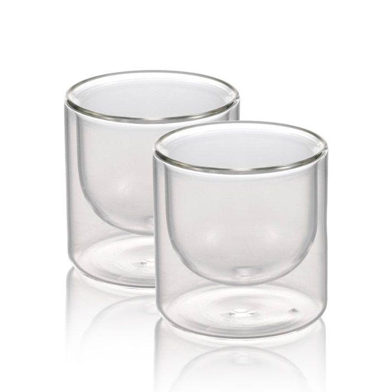 19 Cl Ilsa Bicchierino Caffe Doppia Parete In Vetro Borosilicato Set 2 Pezzi
