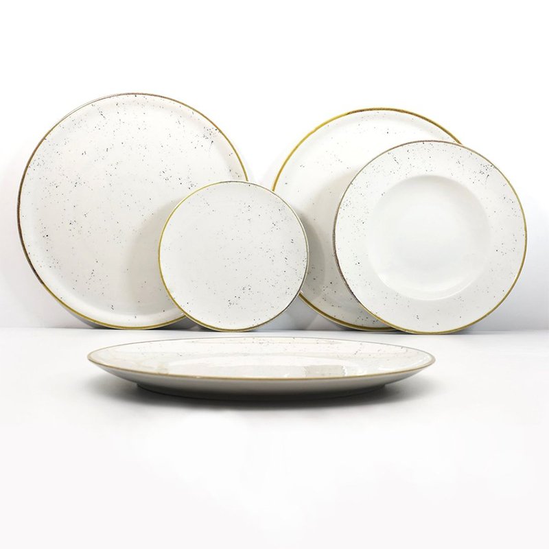 31 Cm Saturnia Stains Piatto Pizza In Porcellana Set 6 Pz
