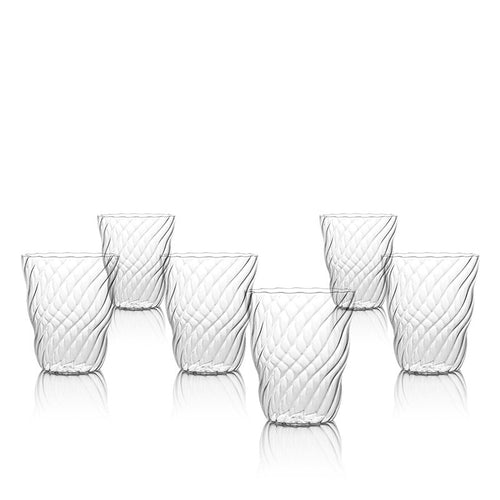 37 Cl Italesse Twist Bicchiere Acqua In Vetro Borosilicato Set 6 Pezzi