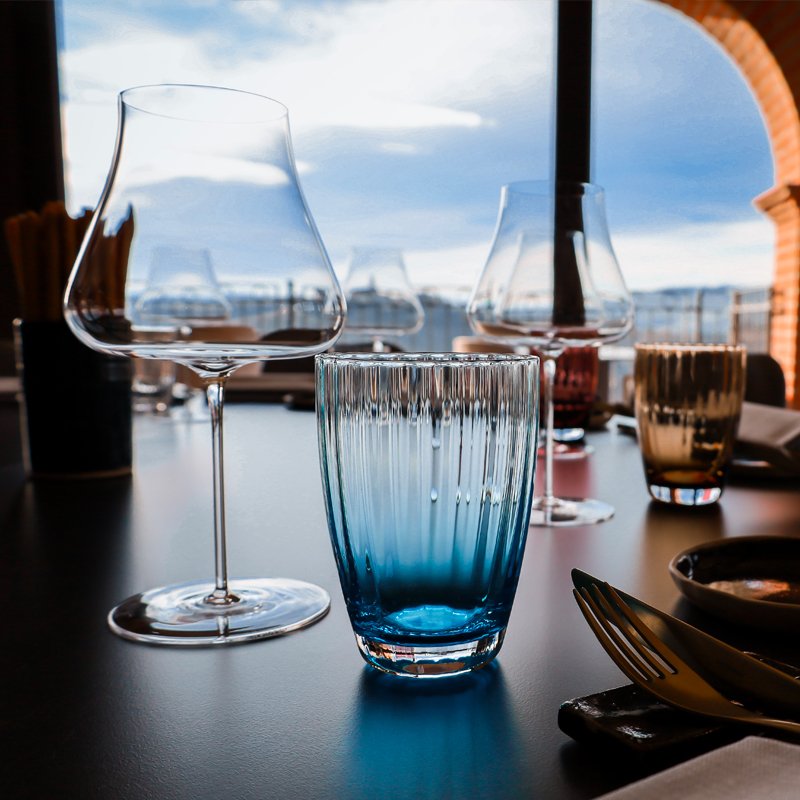38 Cl Italesse Mykonos Bicchiere Acqua In Vetro Set 6 Pezzi