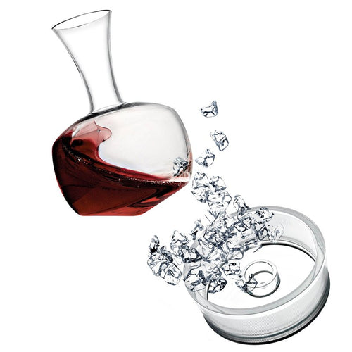 170 cl - Italesse Alavin Decanter Vino In Vetro Cristallino Con Base e Stopper AcrilicoTrasparente