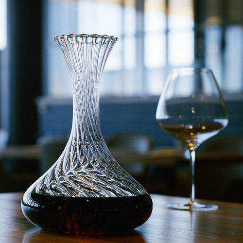 150 cl - Italesse Vertigo Decanter Vino In Vetro Cristallino Con Stopper AcrilicoTrasparente
