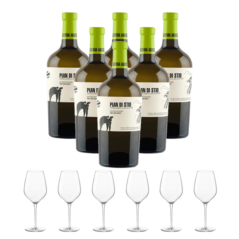 Pian Di Stio Paestum Igp 2022 Cantina San Salvatore 1988 Set 6 Bottiglie 6 Calici