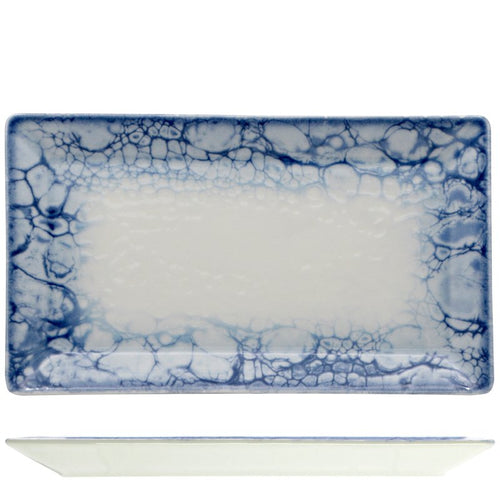 26X15 Cm Saturnia Bubble Piatto Vassoio Rettangolare In Porcellana Set 6 Pz