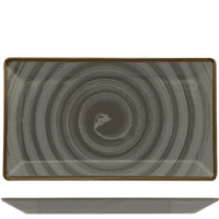 29X17 5 Cm Saturnia Vortex Piatto Vassoio Rettangolare In Porcellana Set 6 Pz
