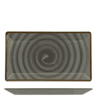 26X15 Cm Saturnia Vortex Piatto Vassoio Rettangolare In Porcellana Set 10 Pz