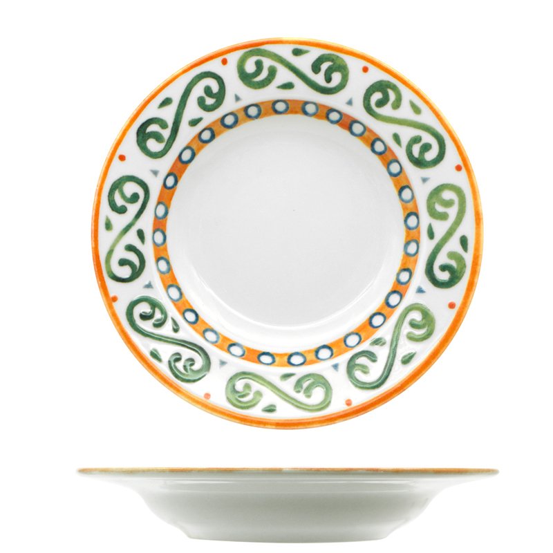 23 Cm Saturnia Capri Piatto Fondo In Porcellana Set 12 Pz