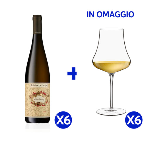 Chardonnay Friuli Colli Orientali Doc 2022 Livio Felluga Set 6 Bottiglie 6 Calici