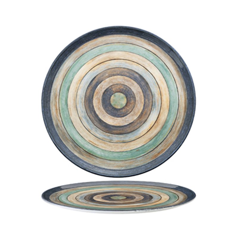 33 Cm Madera Piatto Pizza In Porcellana Set 6 Pz