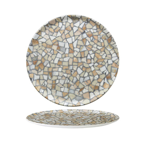 33 Cm Trencadis Piatto Pizza In Porcellana Set 6 Pz