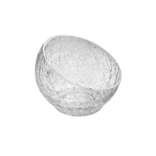 15 Cm Crackle Coppa Inclinata Satinata In Vetro Set 4 Pezzi