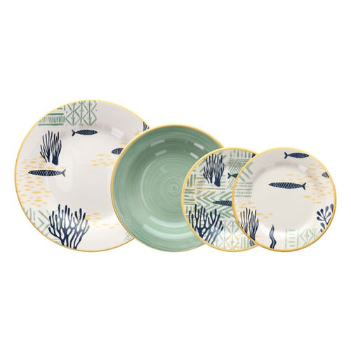 Tognana Vela Antigua Servizio Piatti In Stoneware Set 18 Pz