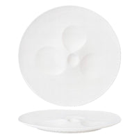 26X26 5 Cm Essentia Magnesium Moon Piatto Presentazione Irregolare In Porcellana Set 2 Pz