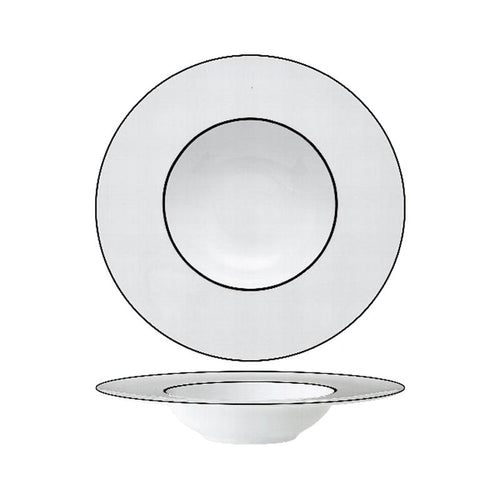 27 Cm Essentia Ligne Noir Piatto Pasta In Porcellana Set 6 Pz