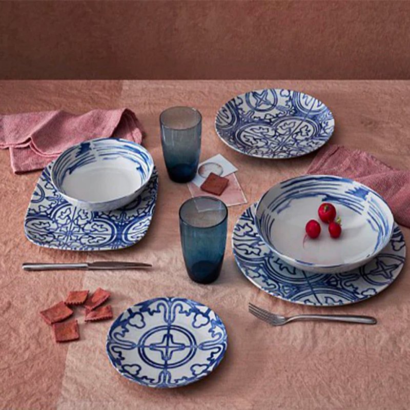 25 Cm Tognana Seaside Piatto Fondo In Porcellana Set 6 Pz