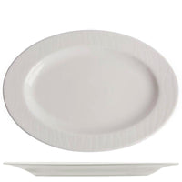 32 Cm Ariane Ripple Piatto Vassoio Ovale In Porcellana Set 6 Pz