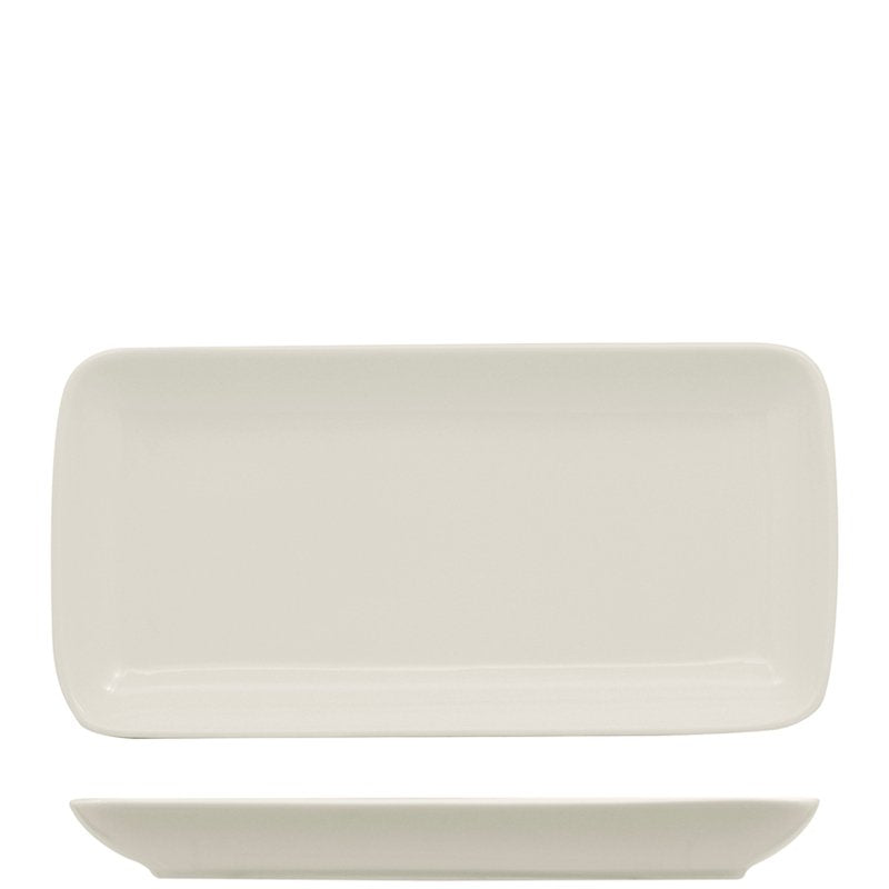 28X14 Cm Ariane Buffet Piatto Vassoio Rettangolare In Porcellana Set 6 Pz