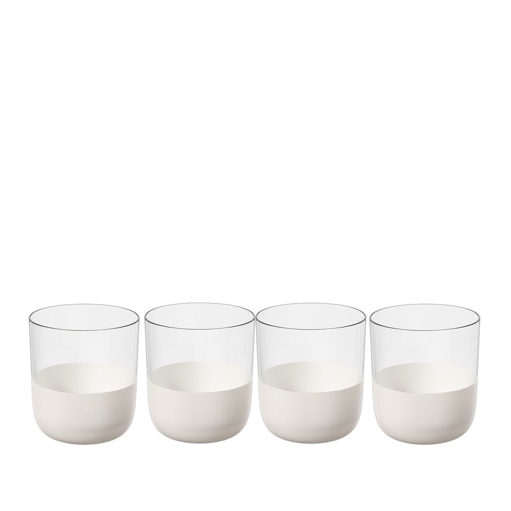 25 cl - Villeroy & Boch Manufacture Rock Blanc Bicchiere Acqua In Vetro Cristallino - Set 4 Pz