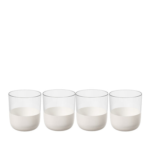 25 cl - Villeroy & Boch Manufacture Rock Blanc Bicchiere Acqua In Vetro Cristallino - Set 4 Pz