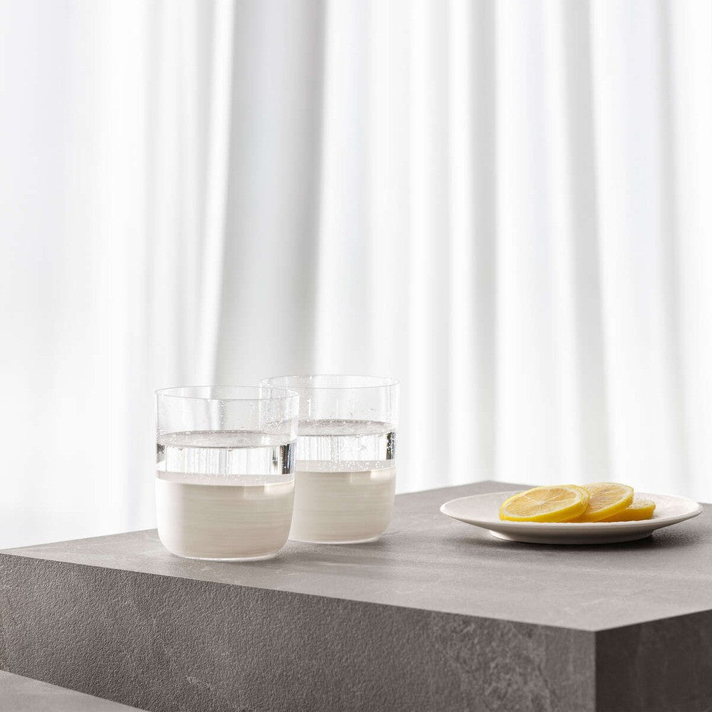 25 cl - Villeroy & Boch Manufacture Rock Blanc Bicchiere Acqua In Vetro Cristallino - Set 4 Pz