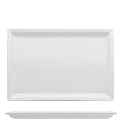 31X22 Cm Lioness Justwhite Piatto Vassoio Rettangolare In Porcellana Set 3 Pz