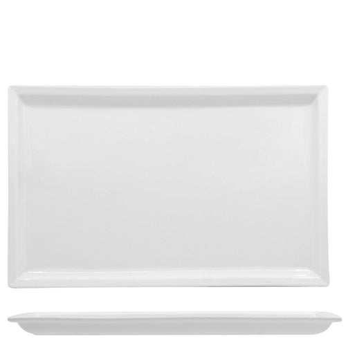36X22 Cm Lioness Justwhite Piatto Presentazione Rettangolare In Porcellana Set 3 Pz