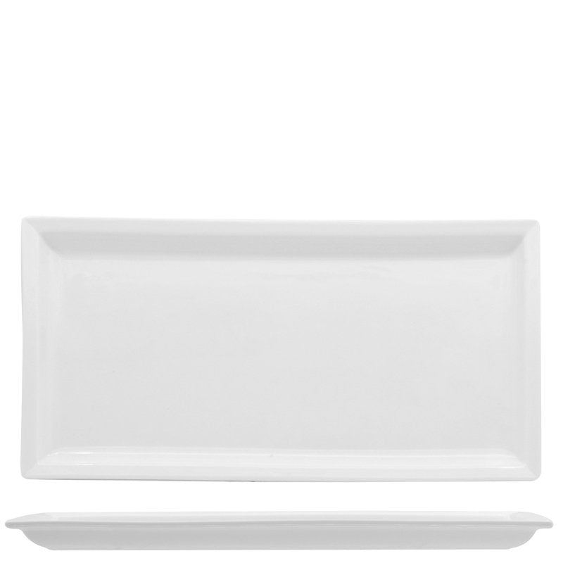 36 5X18 Cm Lioness Justwhite Piatto Presentazione Rettangolare In Porcellana Set 3 Pz