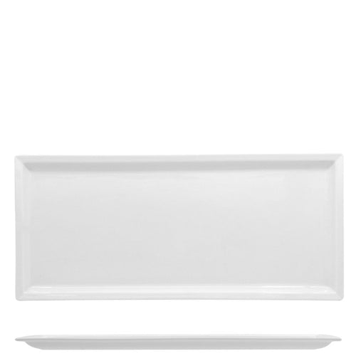 45X20 Cm Lioness Justwhite Piatto Presentazione Rettangolare In Porcellana Set 3 Pz