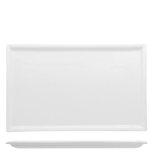 45X28 Cm Lioness Justwhite Piatto Vassoio Rettangolare In Porcellana Set 2 Pz