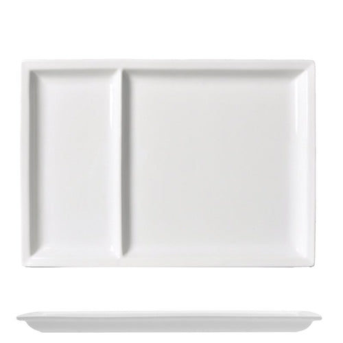 31X22 Cm Lioness Justwhite Piatto Vassoio Rettangolare In Porcellana Set 3 Pz