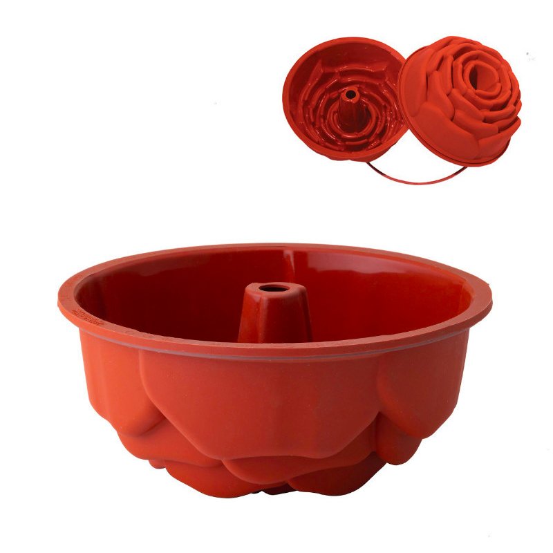 22 Cm Silikomart Rosa 145 Stampo Rosa Con Anello In Silicone