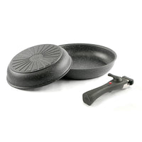 Ballarini Bolzano Set Padelle Antiaderente In Alluminio Con Manico Removibile Set 3 Pz