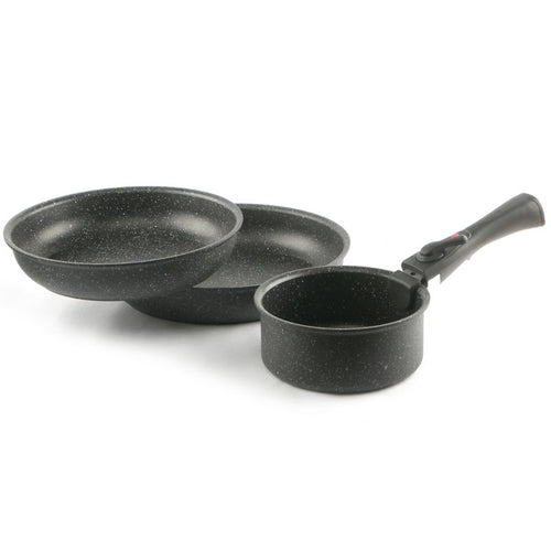 Ballarini Bolzano Set Padelle Antiaderente In Alluminio Con Manico Removibile Set 4 Pz