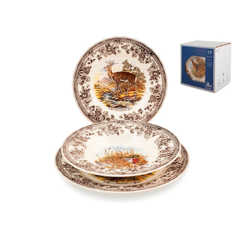 Churchill James Sadler And Sons Wild Servizio Piatti In Terracotta Set 18 Pz