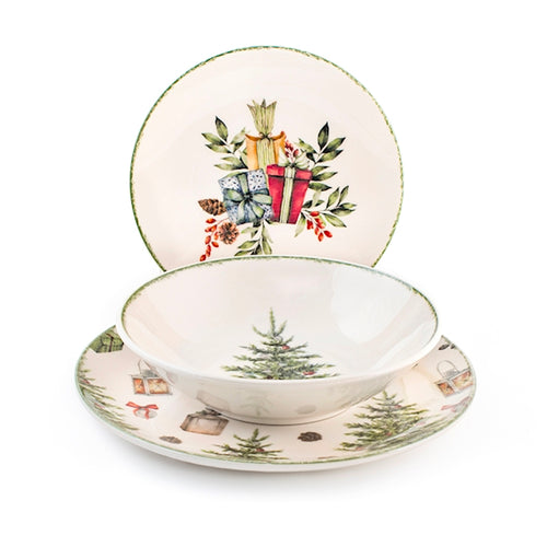 Handh Christmas Carol Servizio Piatti In Stoneware Set 18 Pz