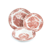 Churchill James Sadler And Sons Brookpink Servizio Piatti In Terracotta Set 18 Pz