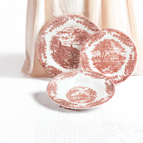 Churchill James Sadler And Sons Brookpink Servizio Piatti In Terracotta Set 18 Pz
