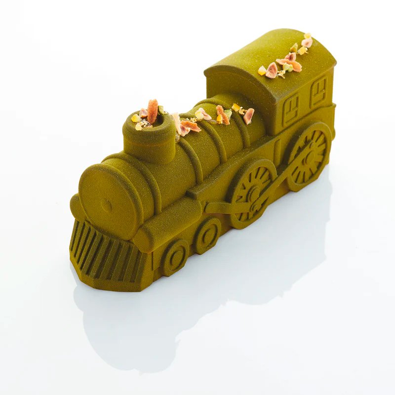 25 4 X 8 8 Cm Pavoni Express Log Stampo Torta Tronchetto Locomotiva In Silicone
