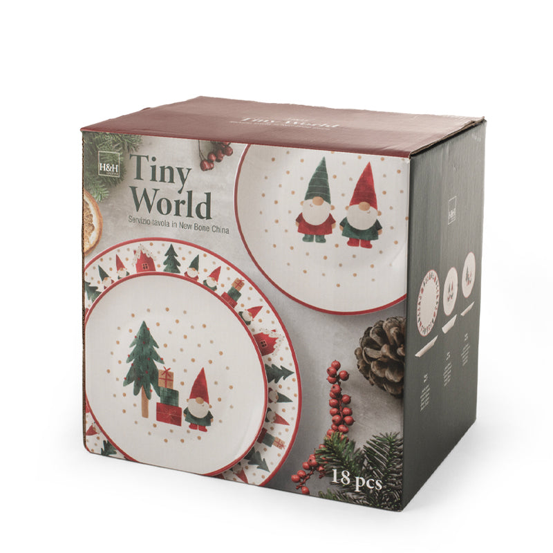 Handh Tiny World Servizio Piatti In Porcellana Set 18 Pz