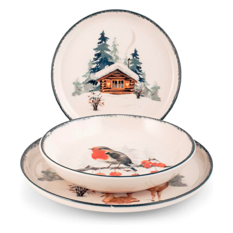 Handh Frosty Nordic Servizio Piatti In Porcellana Set 18 Pz