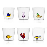 35 Cl Ichendorf Animal Farm Bicchiere Acqua In Vetro Borosilicato Set 6 Pezzi