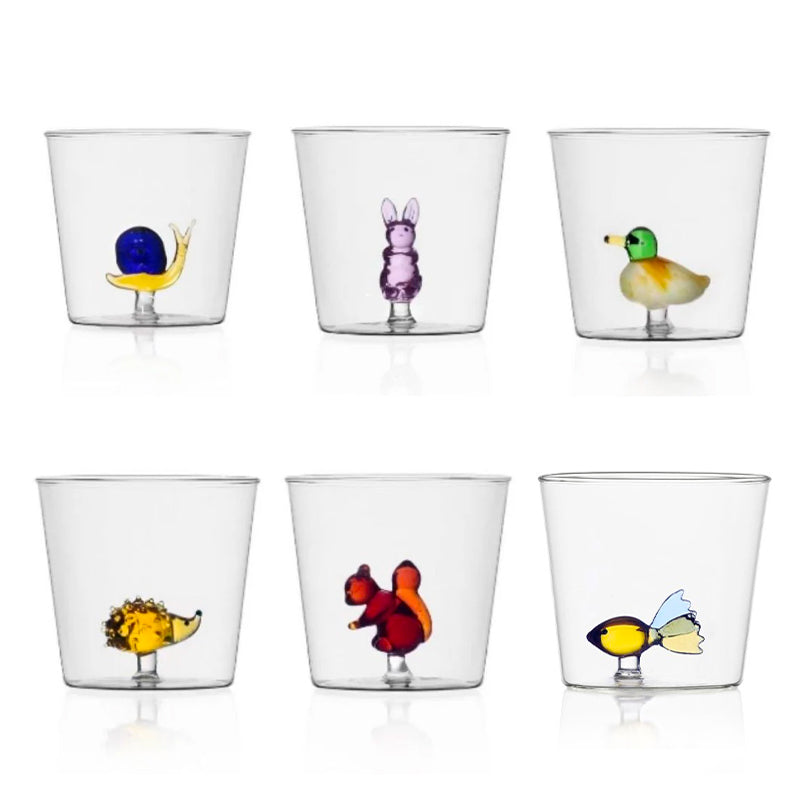 35 Cl Ichendorf Animal Farm Bicchiere Acqua In Vetro Borosilicato Set 6 Pezzi