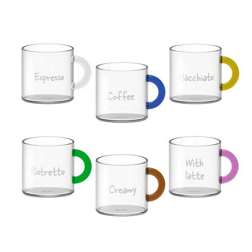 10 Cl Wd Lifestyle Monterey Tazzina Caffe In Vetro Borosilicato Set 6 Pezzi