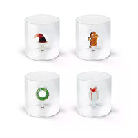 25 cl - Monterey Natale Bicchiere Acqua in Vetro Borosilicato - Set 4 Pz
