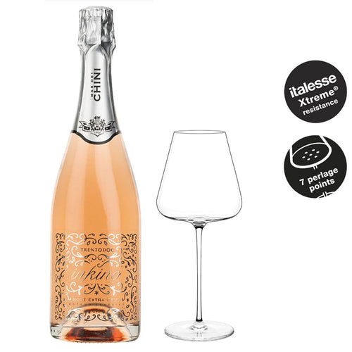 Inkino Rose Extra Brut M C Trento Doc 2020 Cantina Mas Dei Chini Set 2 Calici Italesse Etoile Sparkle 48 Cl