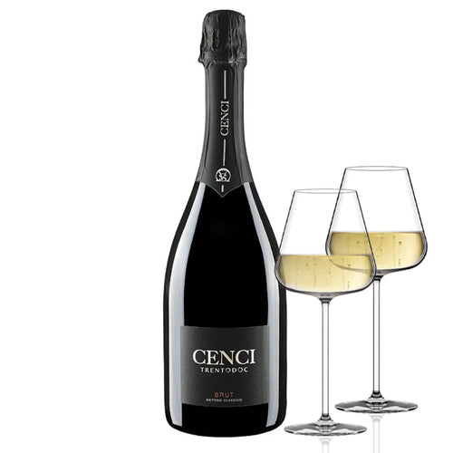 Metodo Classico Trento Doc Cantina Cenci Trentino Set 2 Calici Italesse Etoile Sparkle 48 Cl