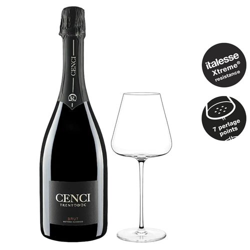Metodo Classico Trento Doc Cantina Cenci Trentino Set 2 Calici Italesse Etoile Sparkle 48 Cl