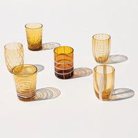 Zafferano Melting Pot Bicchiere Acqua In Vetro Set 6 Pezzi