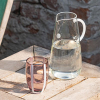 32 Cl Zafferano Gessato Bicchiere Acqua A Righe In Vetro Lavorato A Mano Set 6 Pezzi