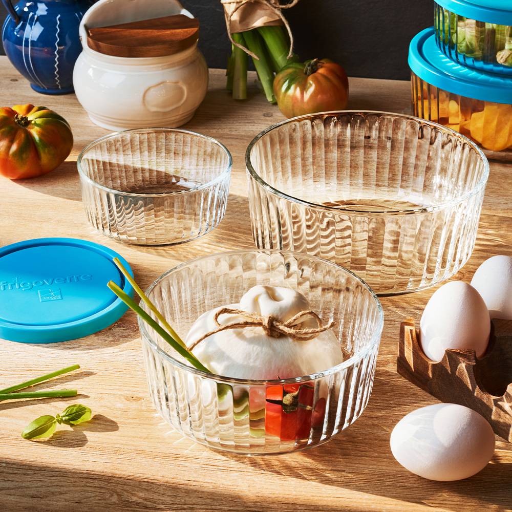 Bormioli Rocco Frigoverre Brillante Set Contenitore Per Alimenti Rotondo In Vetro - Set 2 Pz